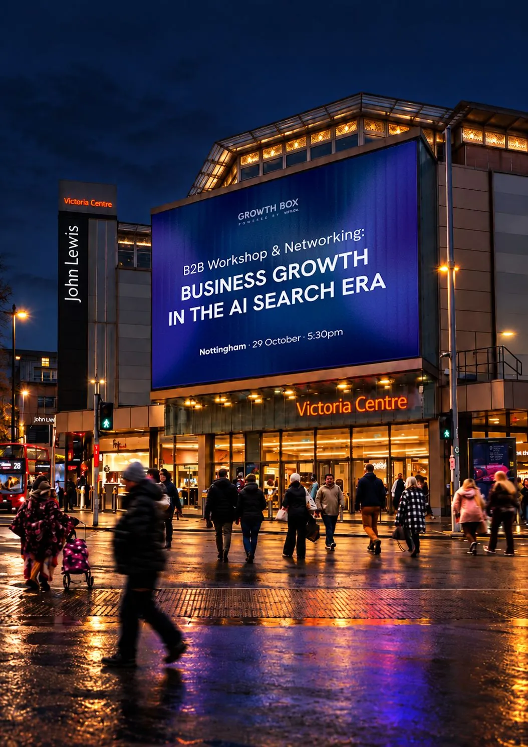 Growth Box Nottingham workshop promotional image: Business Growth in the AI Search Era, 29 October at 5:30pm